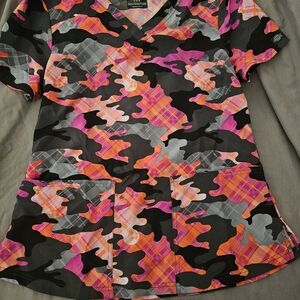 Dickies Pink and Purple Graphic Scrub top